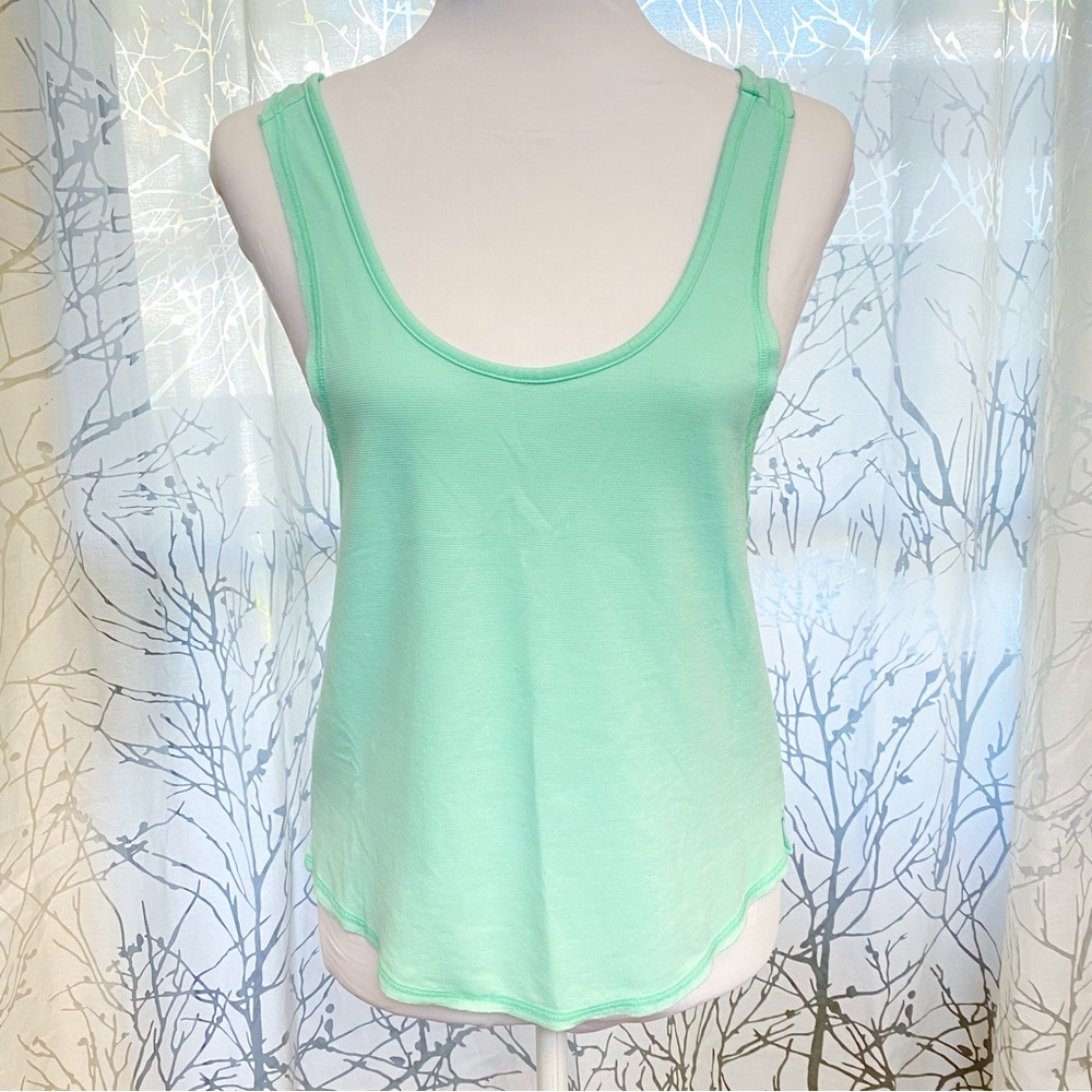HURLEY x NIKE DriFit teal green round scoop neck low back open arm hole tank top